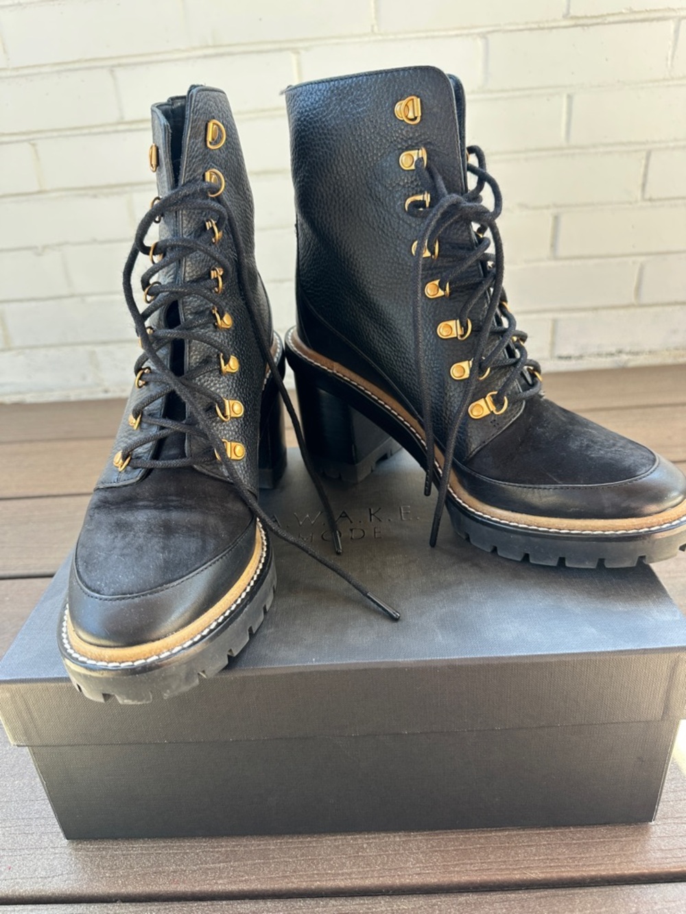 Tory Burch Miller Mixed Materials Lug Sole Boot